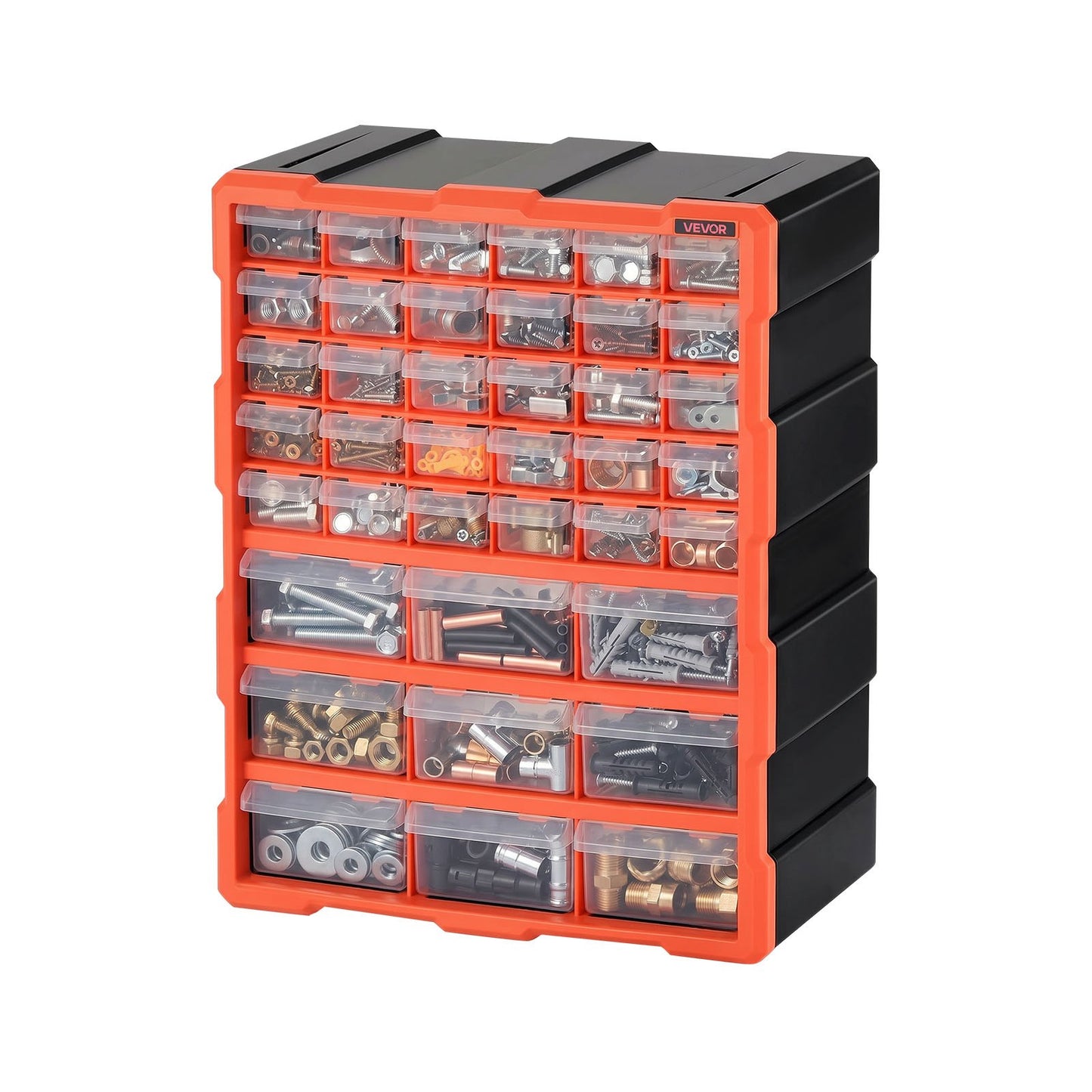 39-Drawer Storage Organizer, Plastic, Drawer Storage Cabinet for Garage Organization, Stackable Small Parts Organizer, Wall-Mounted Toolbox, for Hardware, Beads, Screws, Crafts, Building Bricks