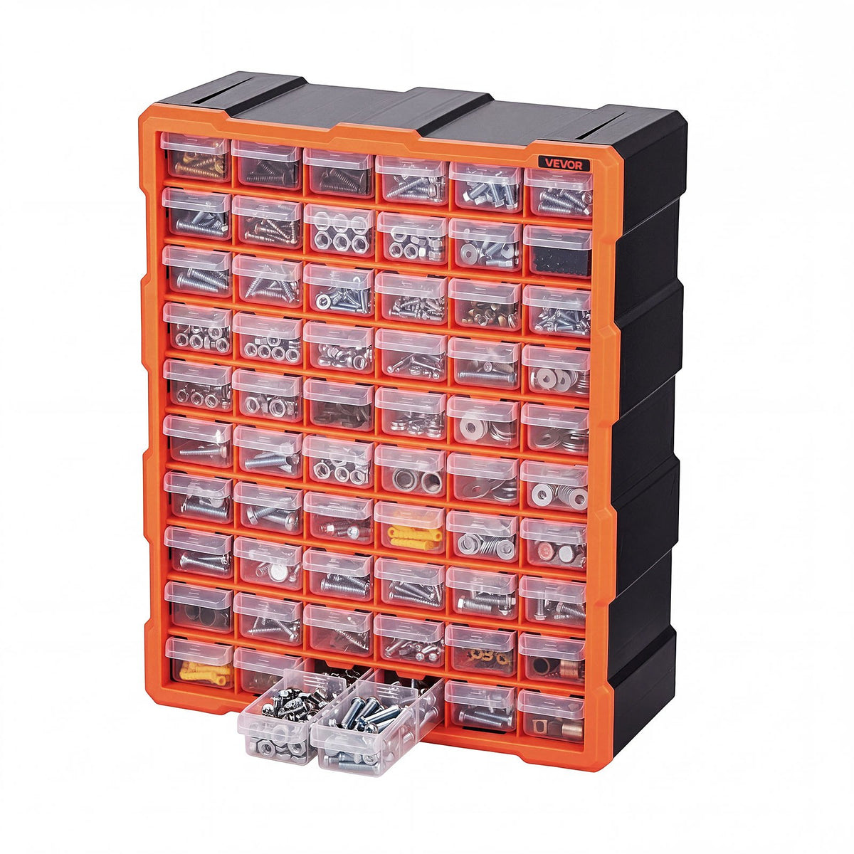 60-Drawer Storage Organizer, Plastic, Drawer Storage Cabinet for Garage Organization, Stackable Small Parts Organizer, Wall-Mounted Toolbox, for Hardware, Beads, Screws, Crafts, Building Bricks