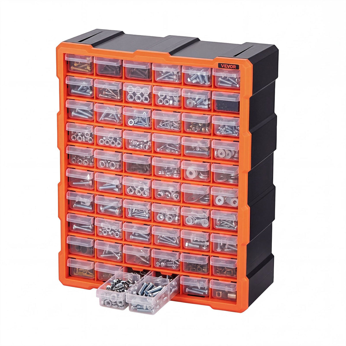 60-Drawer Storage Organizer, Plastic, Drawer Storage Cabinet for Garage Organization, Stackable Small Parts Organizer, Wall-Mounted Toolbox, for Hardware, Beads, Screws, Crafts, Building Bricks