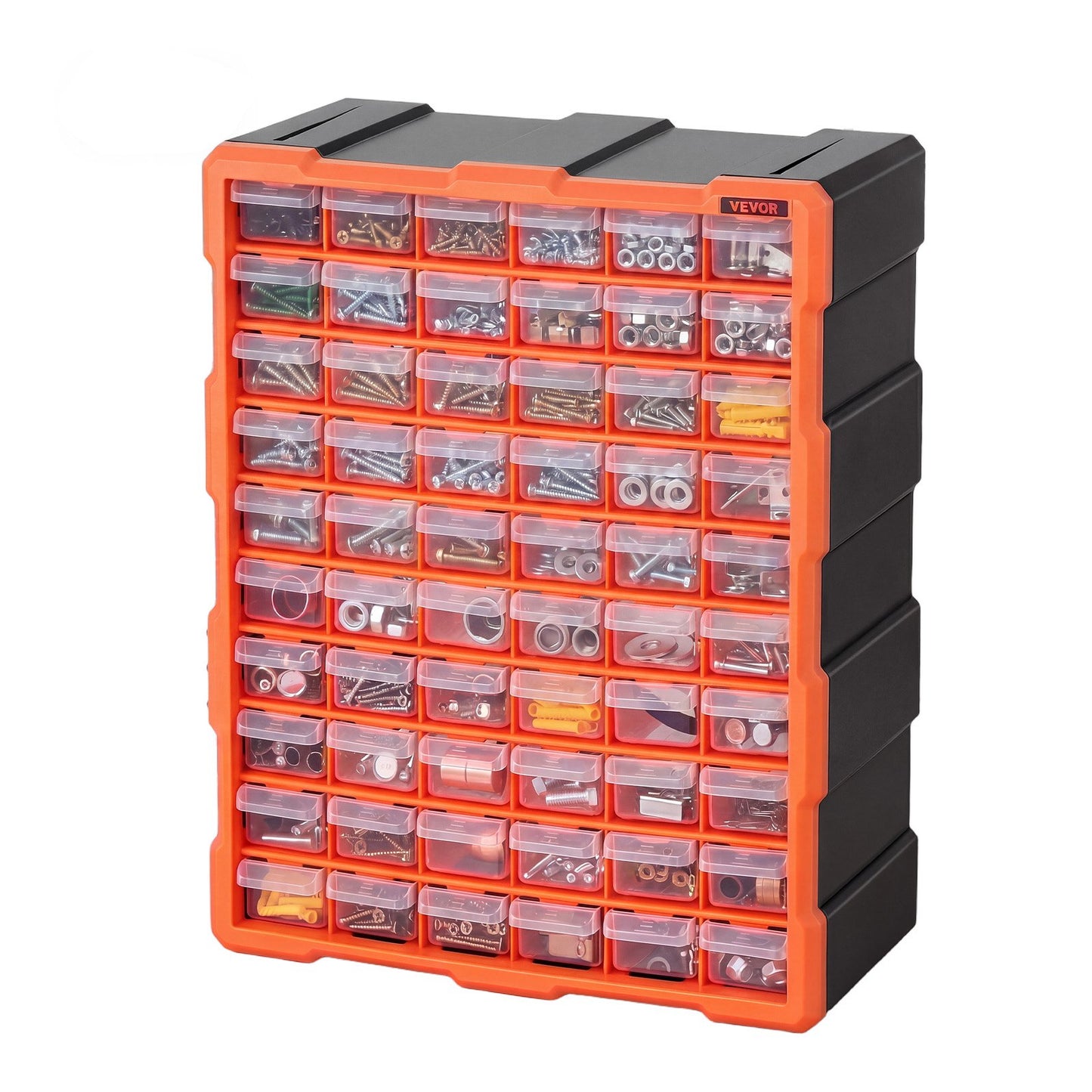 60-Drawer Storage Organizer, Plastic, Drawer Storage Cabinet for Garage Organization, Stackable Small Parts Organizer, Wall-Mounted Toolbox, for Hardware, Beads, Screws, Crafts, Building Bricks