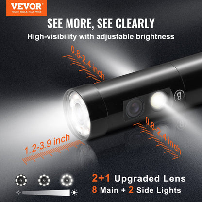 Triple Lens Endoscope with 4.5" Screen, 5m Cable, and 1080P Resolution