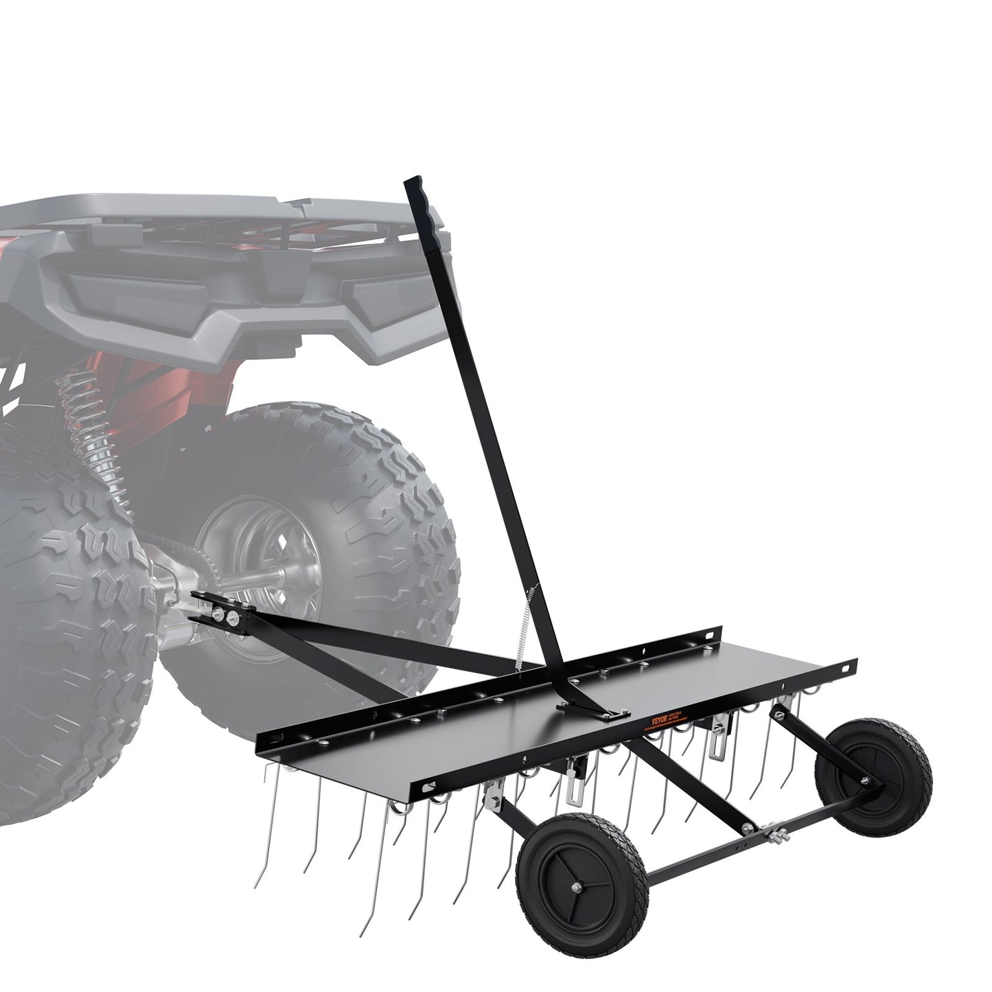 VEVOR Tow Behind Dethatcher, 1.2m Tow Dethatcher with 24 Spring Steel Tines, Lawn