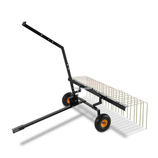 VEVOR Tow Behind Dethatcher, 1.5m Tow Dethatcher with 24 Steel Tines, Lawn Dethatcher