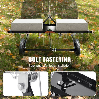 Tow Behind Lawn Dethatcher with 20 Tines, 1m Wide for ATV or Mower
