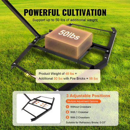 VEVOR Driveway Drag, 67.7" Width Tow Behind Drag Harrow, Q235 Steel Driveway Grader