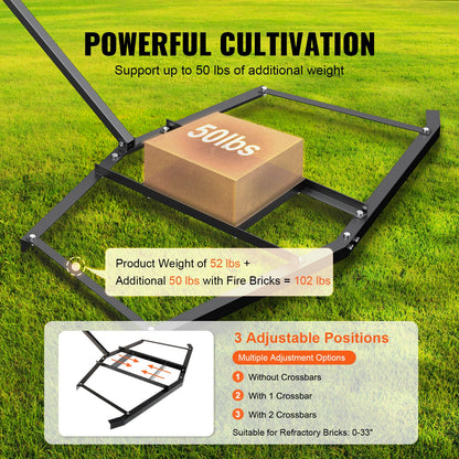 VEVOR Driveway Drag, 76.57" Width Tow Behind Drag Harrow, Q235 Steel Driveway Grader