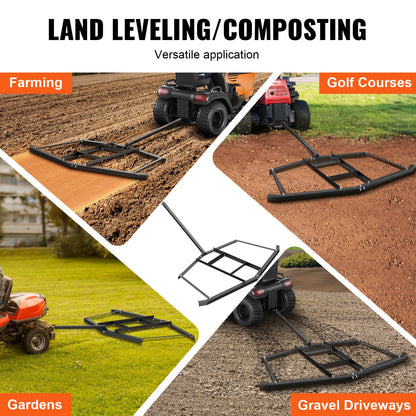 VEVOR Driveway Drag, 76.57" Width Tow Behind Drag Harrow, Q235 Steel Driveway Grader