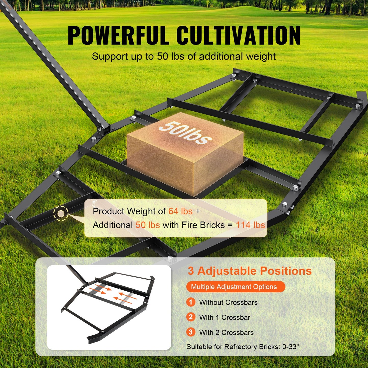 VEVOR Driveway Drag, 84" Width Tow Behind Drag Harrow, Q235 Steel Driveway Grader