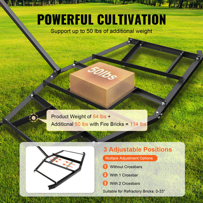 VEVOR Driveway Drag, 84" Width Tow Behind Drag Harrow, Q235 Steel Driveway Grader