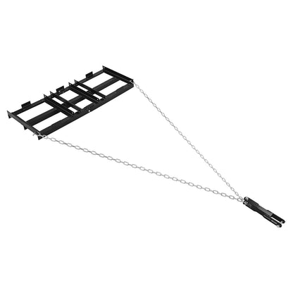 Drag Harrow, 122 x 50 cm, Tow-Behind Driveway Grader with Adjustable Width & 50lbs Load Capacity, Heavy Duty Lawn Leveling Rake, Galvanized Steel Gravel Driveway Drag, Fits ATVs UTVs Tractors