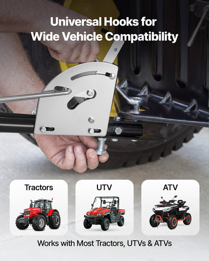 Tow Behind Lawn Spreader with Aeration Spikes, 0.81m Spreading Width, Broadcast Spreader with Universal Hitch, Garden Seeder & Soil Aerator with 100lbs Capacity & 10 in Tires for ATVs UTVs