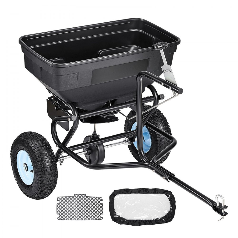 Tow-Behind Broadcast Spreader 130LB 15 Setting 0-9.8 ft Spreading Width for Seed