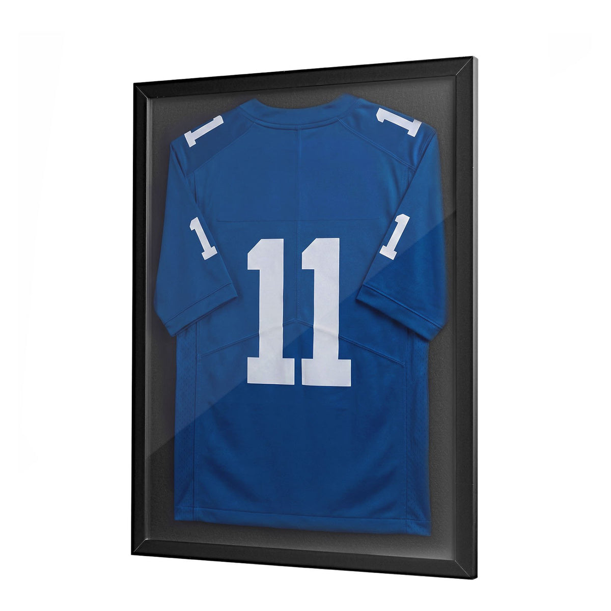 Jersey Frame Display Case, 80 x 60 x 2.5 cm, Wooden Sport Jersey Shadow Box with 98% UV Protection PC Panel and Hanger, for Baseball Basketball Football Hockey Shirt Sport and Uniform, Black