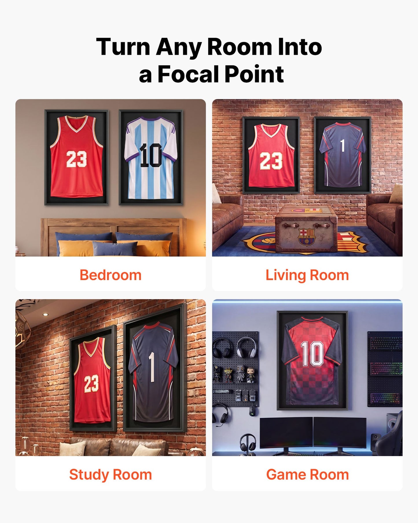 Jersey Frame Display Case, 90 x 70 x 4 cm, Lockable Wooden Sport Jersey Shadow Box with 98% UV Protection PC Panel and Hanger, for Baseball Basketball Football Hockey Shirt Sport and Uniform