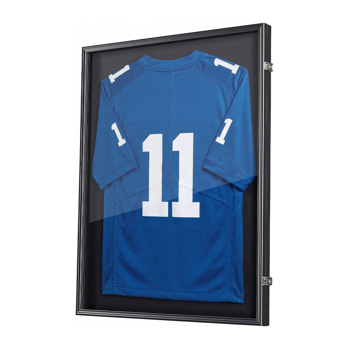 Jersey Frame Display Case, 90 x 70 x 4 cm, Lockable Wooden Sport Jersey Shadow Box with 98% UV Protection PC Panel and Hanger, for Baseball Basketball Football Hockey Shirt Sport and Uniform