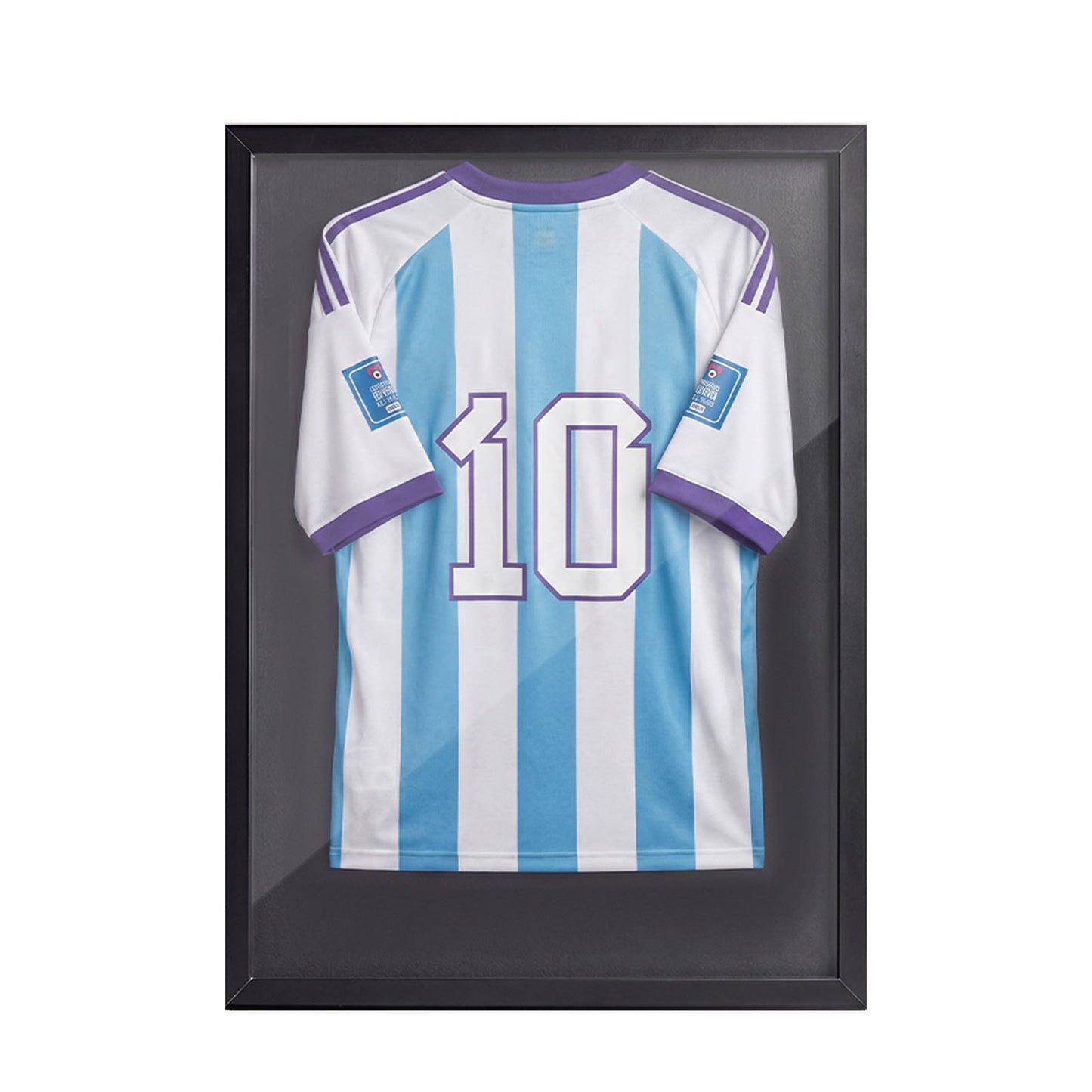 Jersey Frame Display Case, 90 x 70 x 3 cm, Wooden Sport Jersey Shadow Box with 98% UV Protection PC Panel and Hanger, for Baseball Basketball Football Hockey Shirt Sport and Uniform, Black