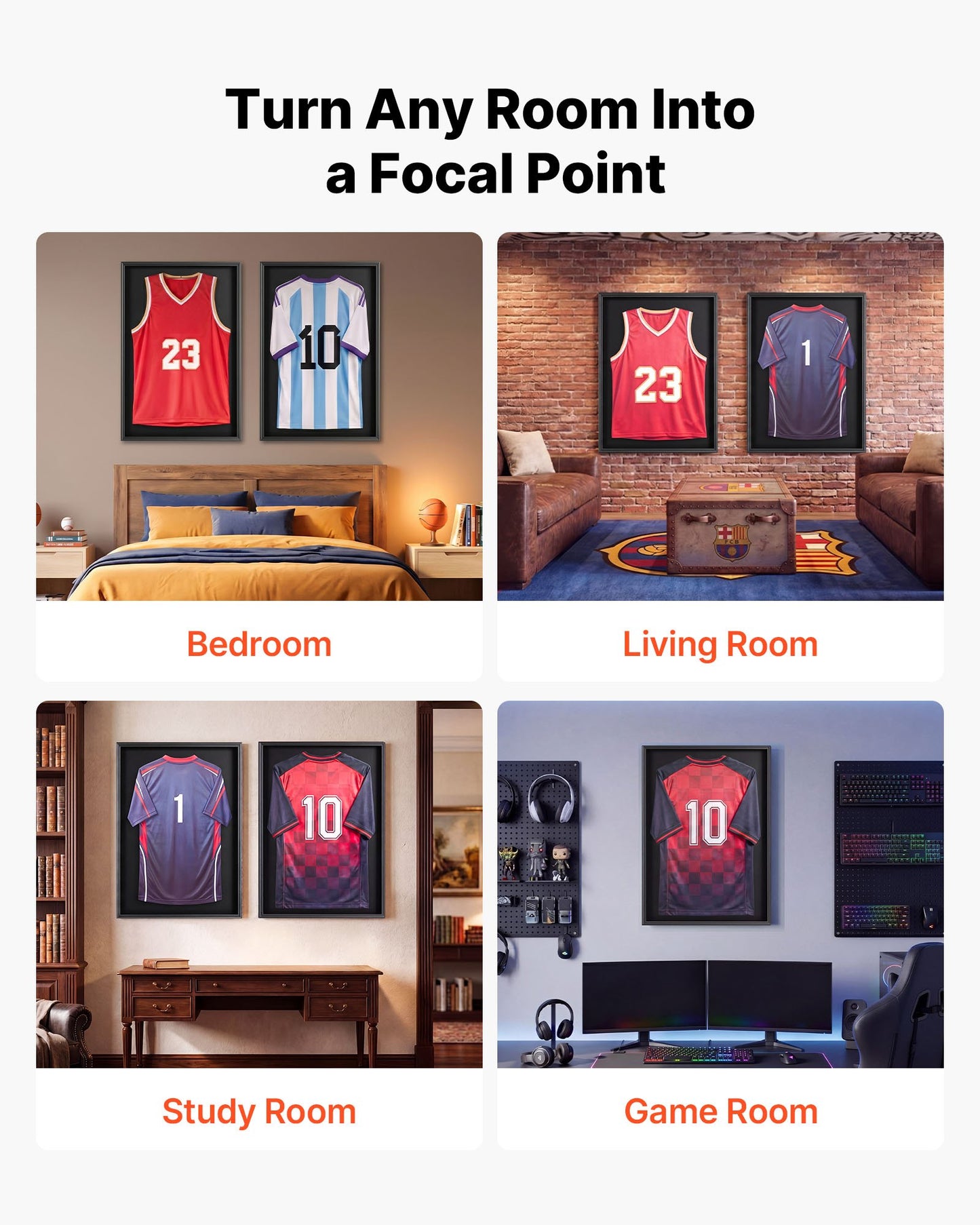 Jersey Frame Display Case, 92.5 x 71.8 x 4 cm, Wooden Sport Jersey Shadow Box with 98% UV Protection PC Panel and Hanger, Magnetic Lock, for Baseball Basketball Football Hockey Shirt Uniform
