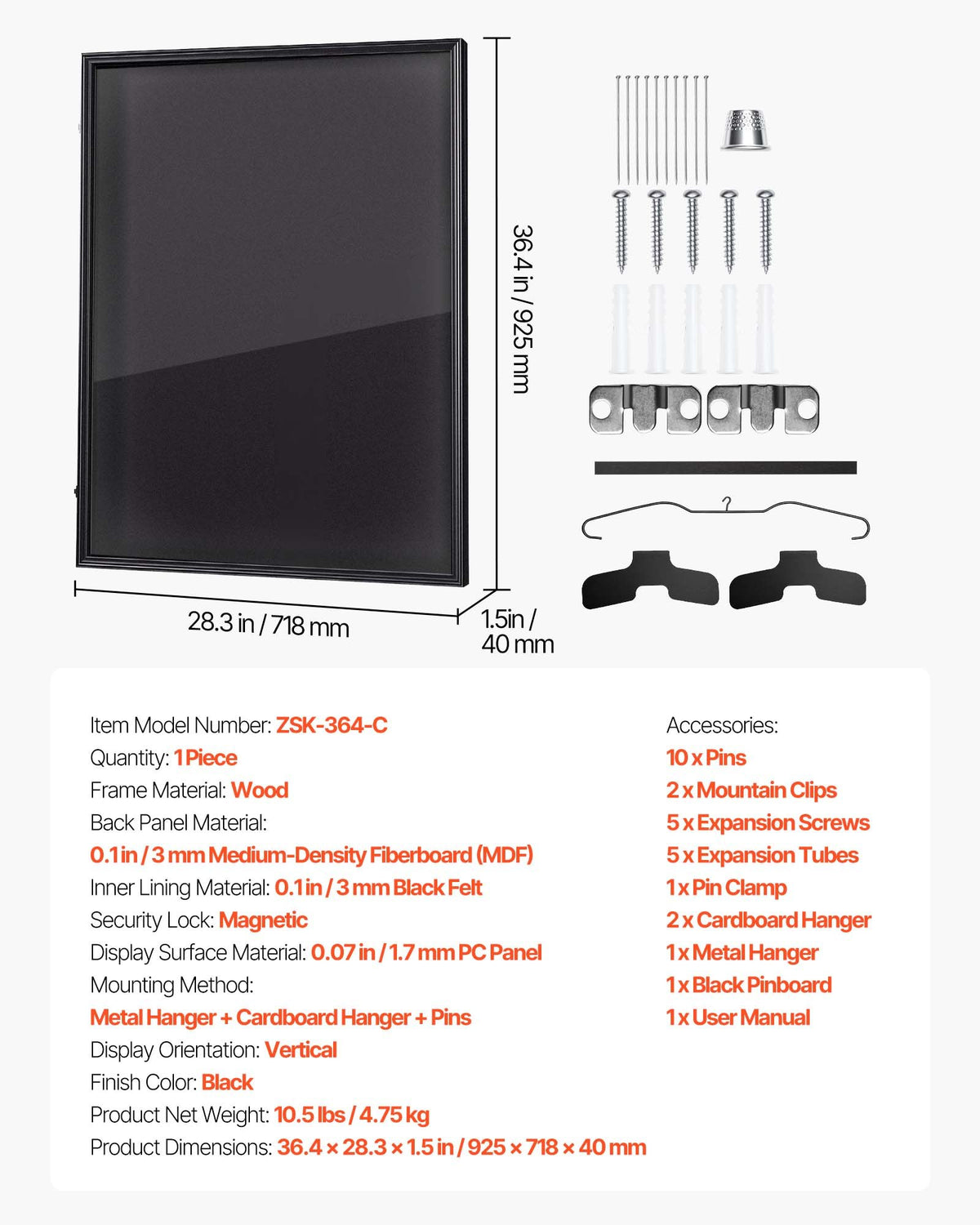 Jersey Frame Display Case, 92.5 x 71.8 x 4 cm, Wooden Sport Jersey Shadow Box with 98% UV Protection PC Panel and Hanger, Magnetic Lock, for Baseball Basketball Football Hockey Shirt Uniform