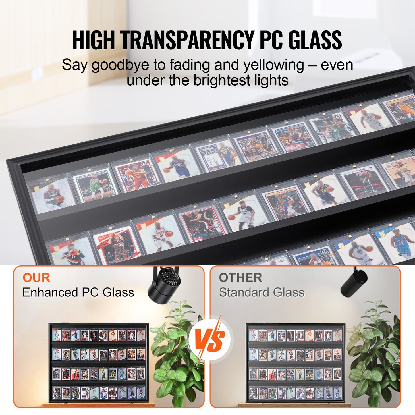 VEVOR 36 Graded Sports Card Display Case, 775 x 617 x 55 mm, Baseball Card Display