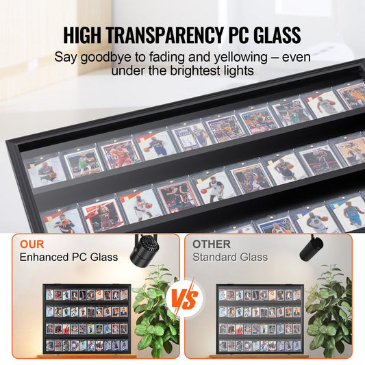 Lockable Sports Card Display Case with UV Protection, 0.78 x 0.62 x 0.055 m