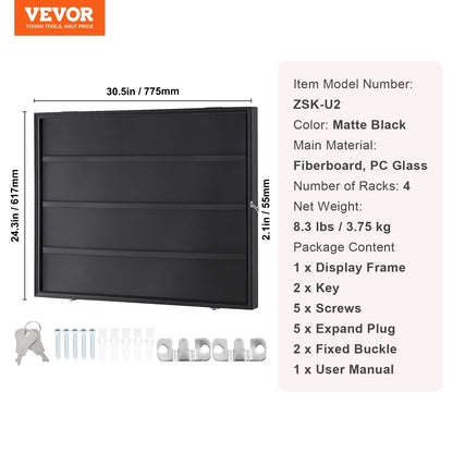 VEVOR 36 Graded Sports Card Display Case, 775 x 617 x 55 mm, Baseball Card Display