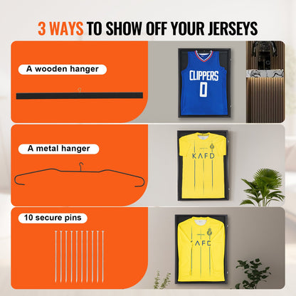 VEVOR Jersey Display Frame Case, 590 x 790 x 40 mm, Large Lockable Sport Jersey
