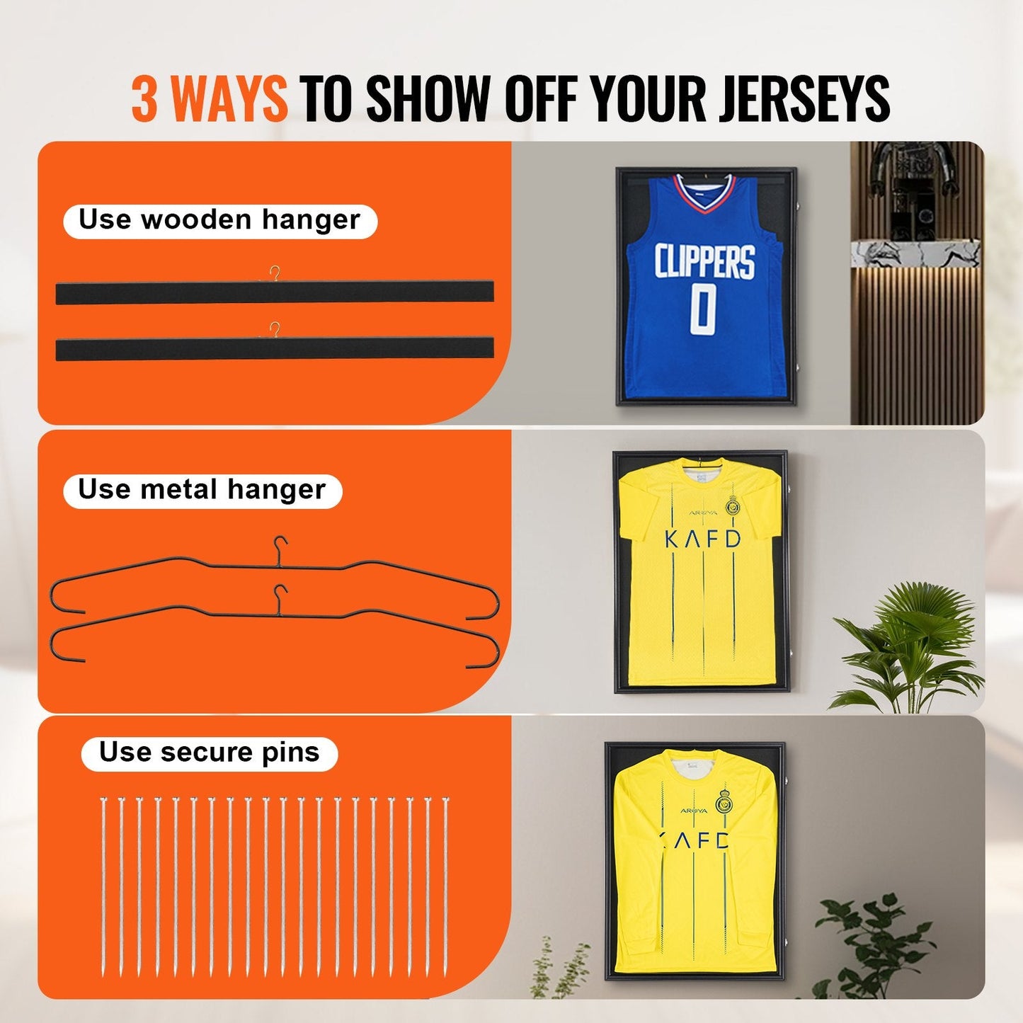 Lockable Sports Jersey Display Case with UV Protection, 0.59 x 0.79 x 0.04 m