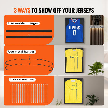 Lockable Sports Jersey Display Case with UV Protection, 0.59 x 0.79 x 0.04 m