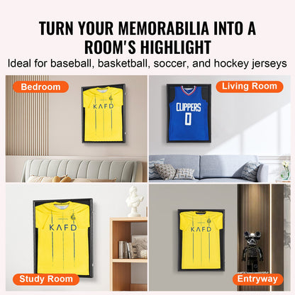 VEVOR Jersey Display Frame Case, 610 x 812 x 40 mm, Large Lockable Sport Jersey