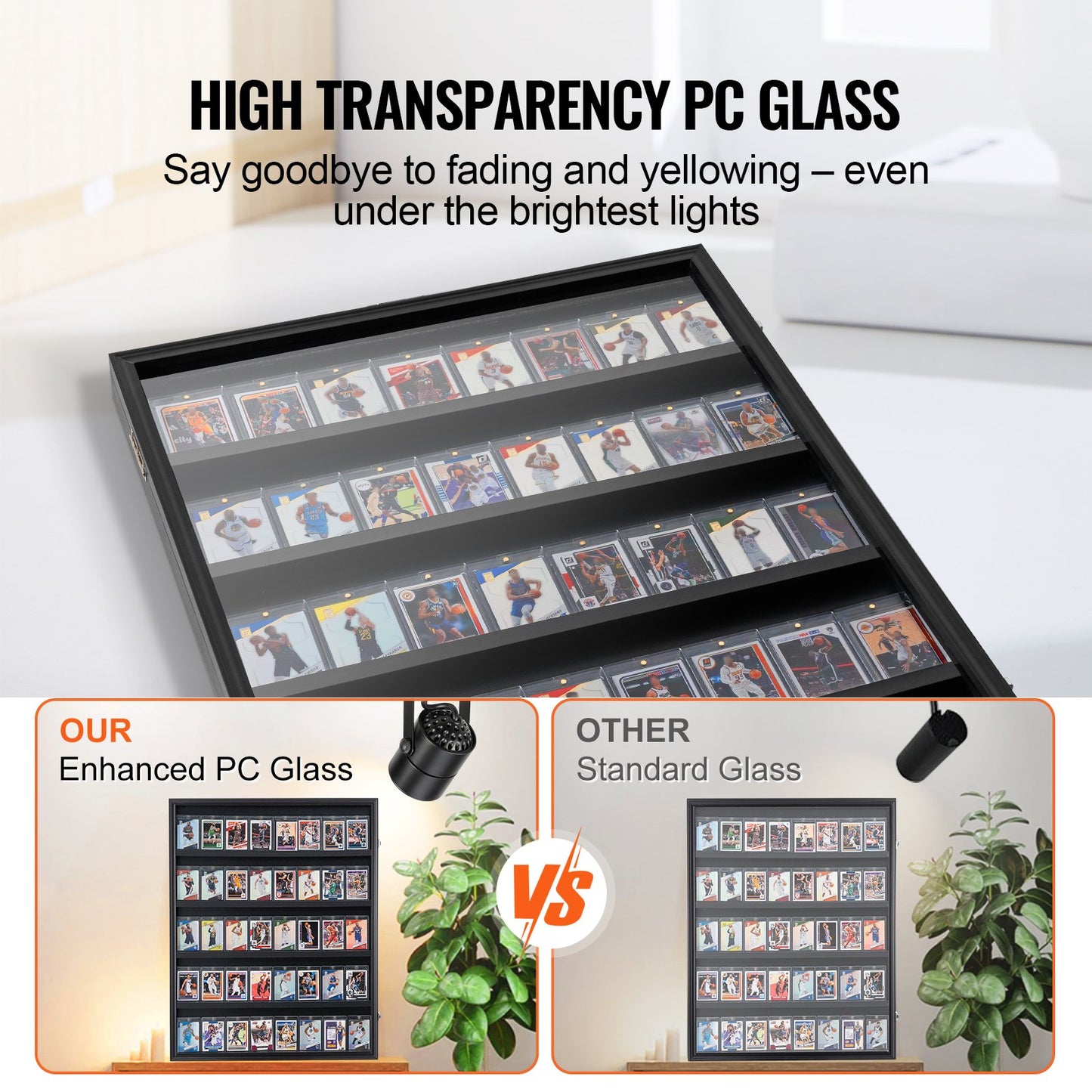 VEVOR 35 Graded Sports Card Display Case, 617 x 775 x 55 mm, Baseball Card Display