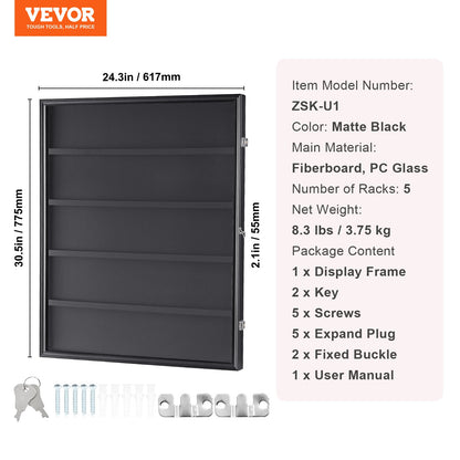 VEVOR 35 Graded Sports Card Display Case, 617 x 775 x 55 mm, Baseball Card Display