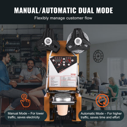 Automatic Cup Sealer, 500-650 Cups/H, for 0.19 m Tall Cups, Digital Control
