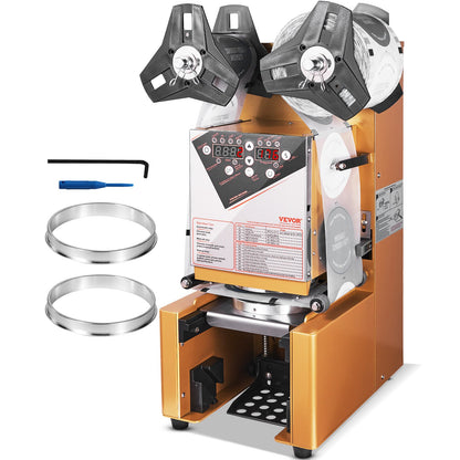 VEVOR Fully Automatic Cup Sealing Machine, 500-650 Cups/H, Cup Sealer Machine for