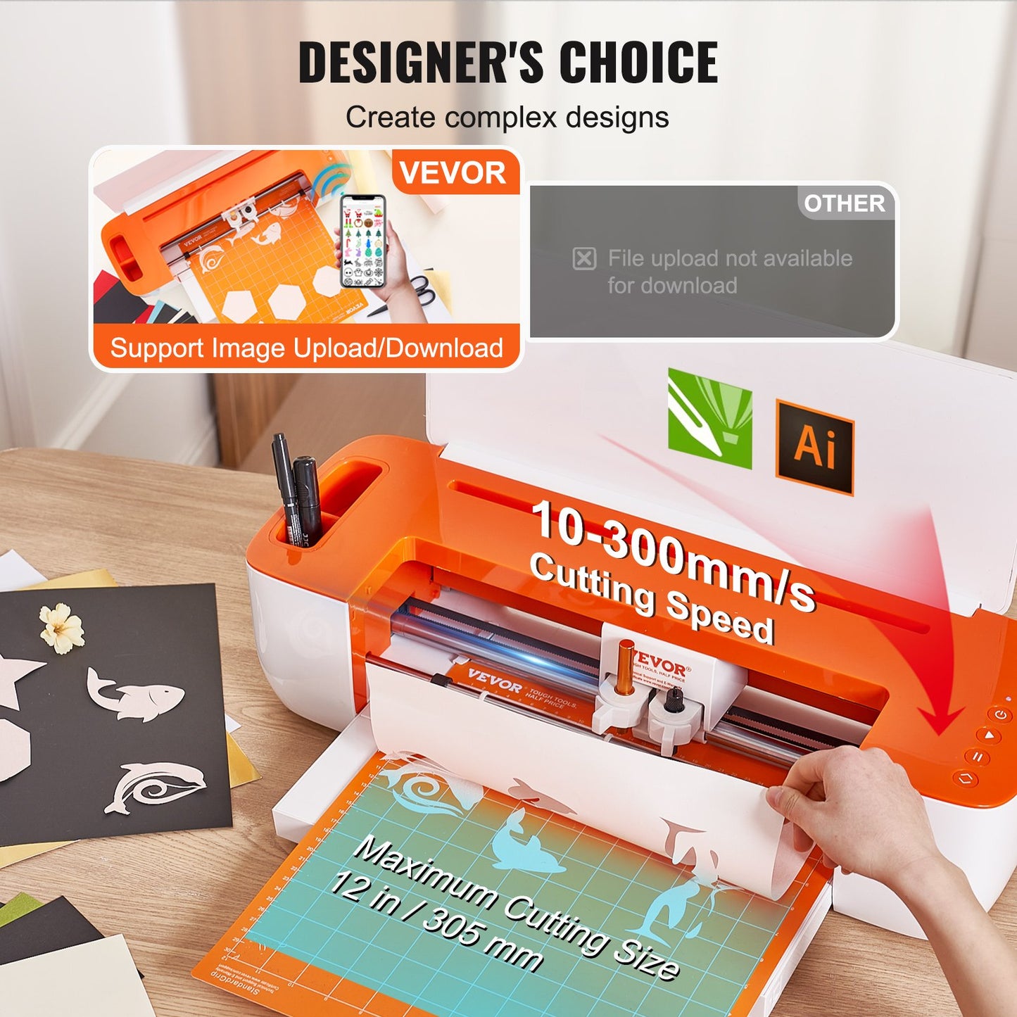 VEVOR Vinyl Cutter Machine, Bluetooth Connectivity DIY Cutting Machine, Compatible