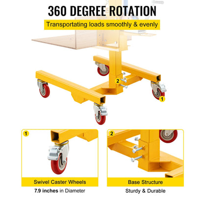 Manual Winch Stacker, Adjustable Height 0.24m-1.83m, 150kg Capacity, Steel Lift