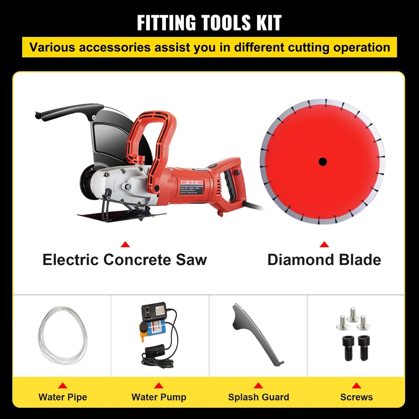 Electric 1800W Concrete Saw with 355mm Blade for Masonry and Stone Cutting