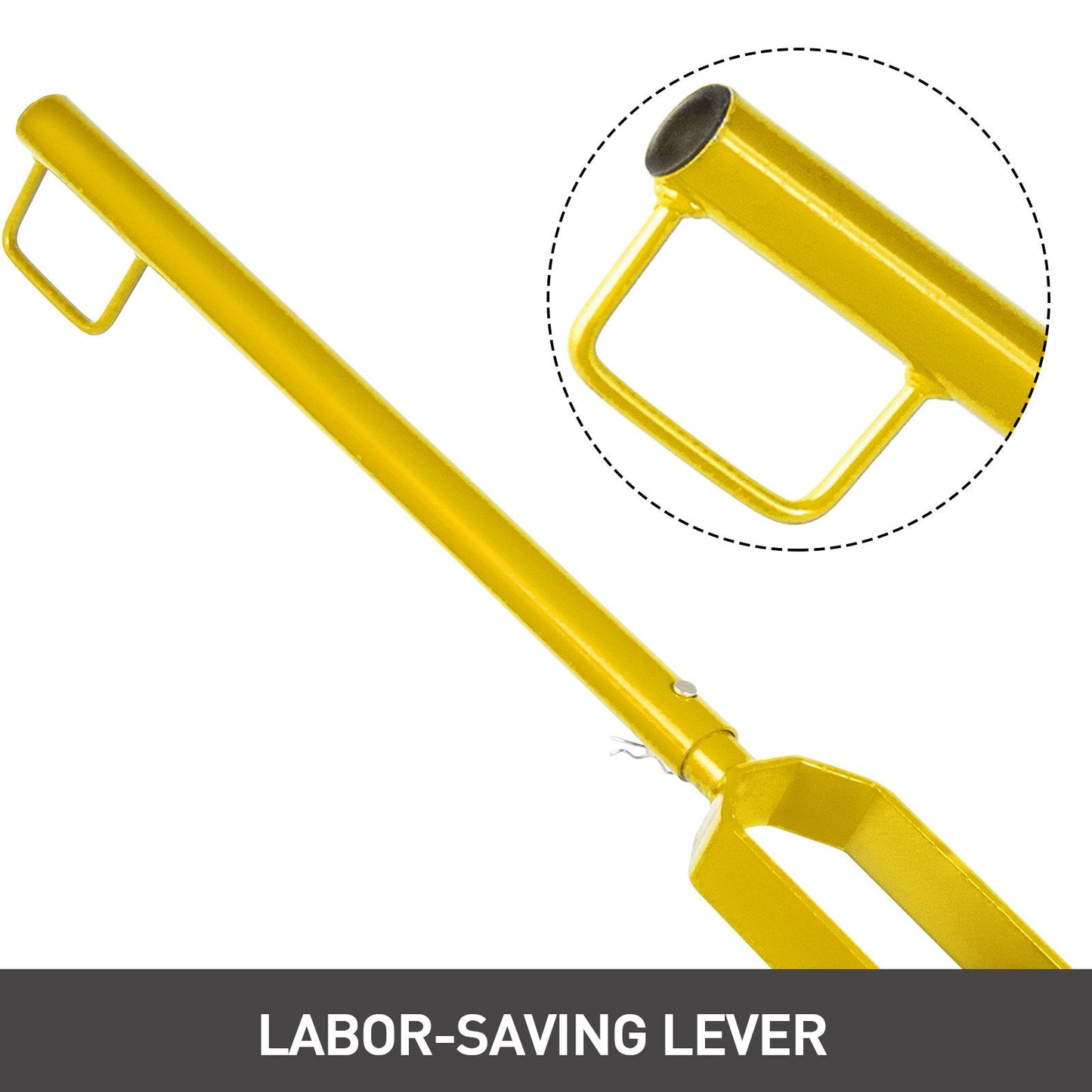 Manual Paver Splitter with 0.32m Cut Length & Portable Wheels - Yellow