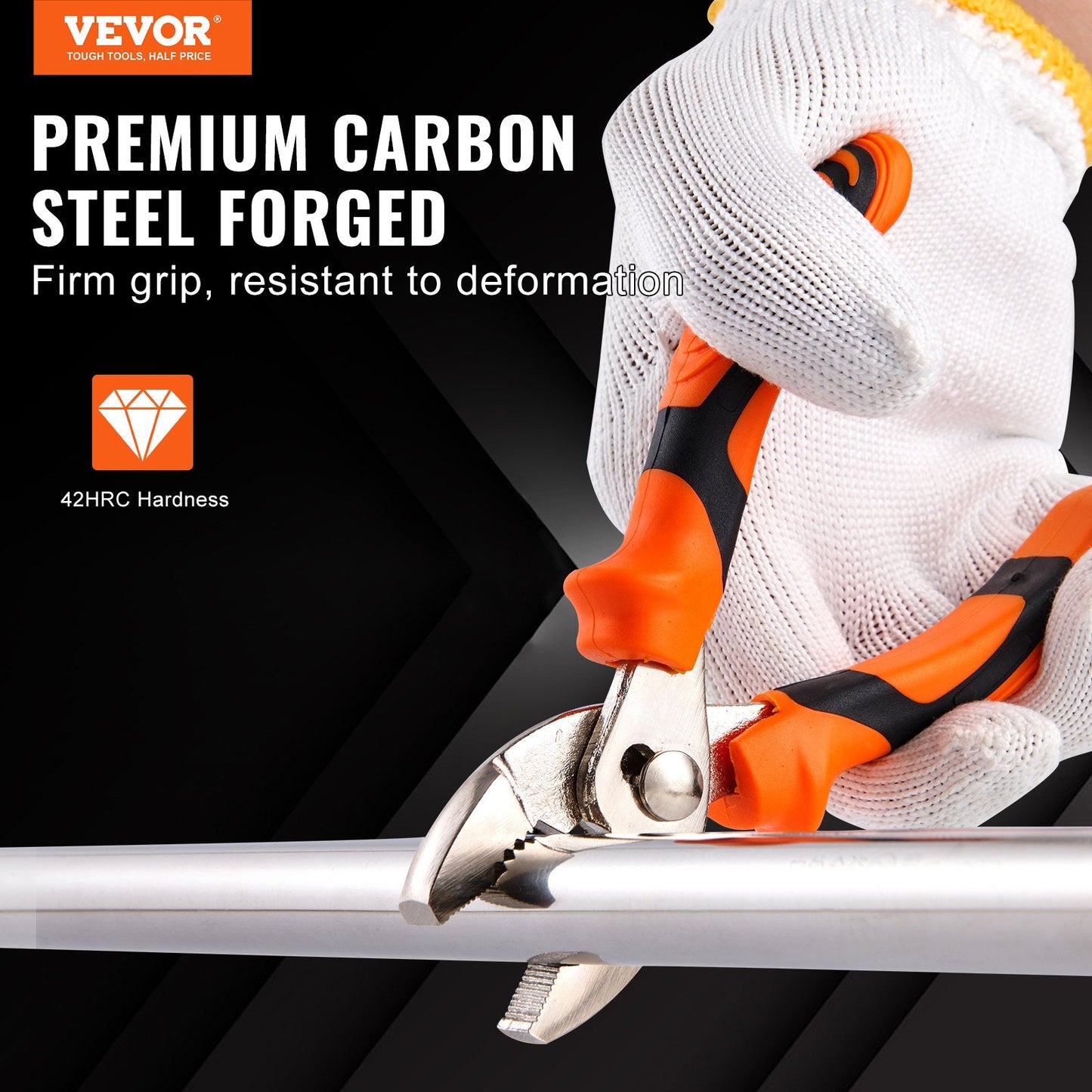 8-Piece High Carbon Steel Pliers Set with Tool Bag, 2.7 kg, 0.3 m Handles