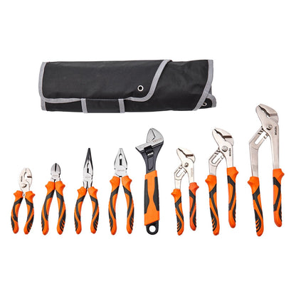 8-Piece High Carbon Steel Pliers Set with Tool Bag, 2.7 kg, 0.3 m Handles