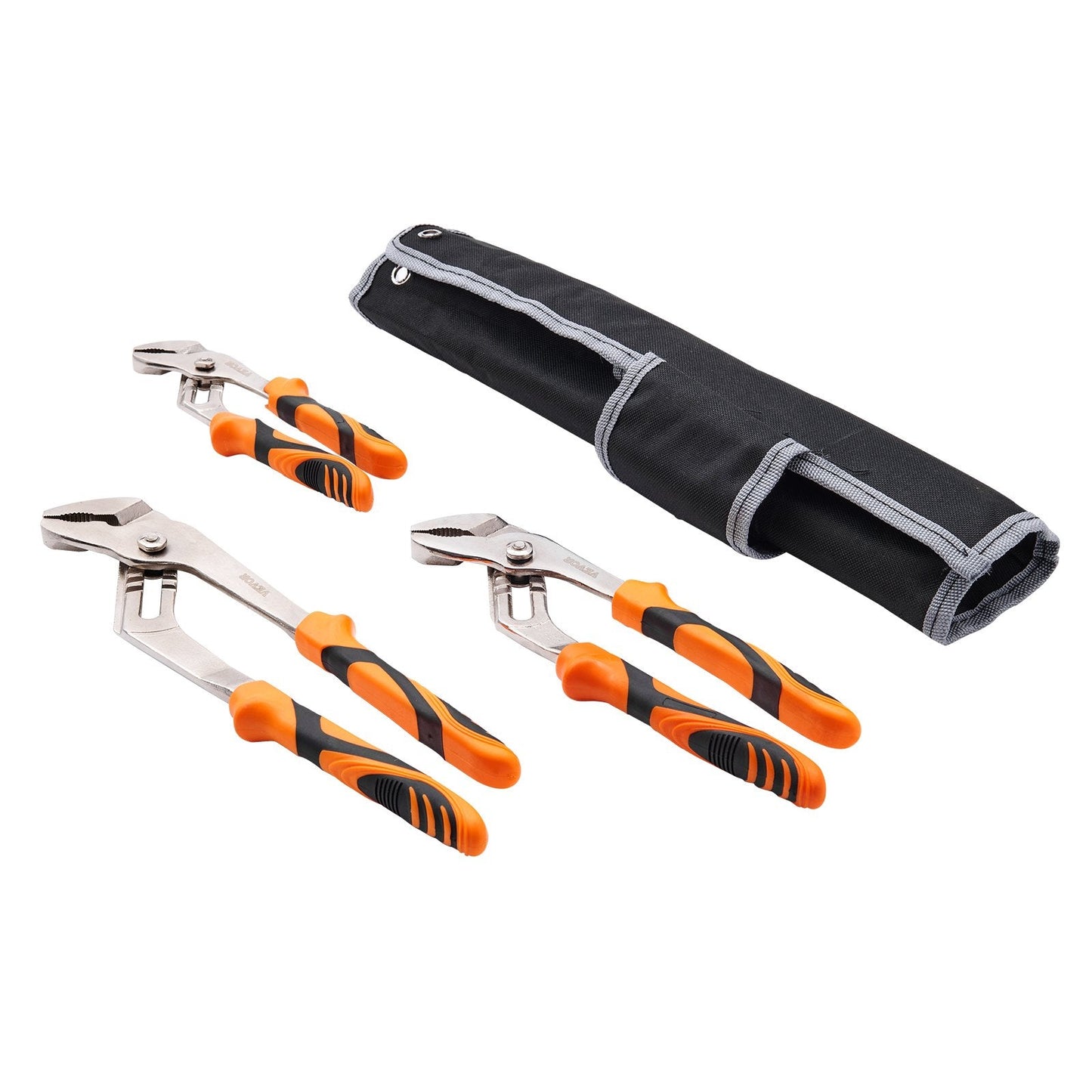 3-Piece Groove Joint Water Pump Pliers Set with TPR Handles, 1.25 kg