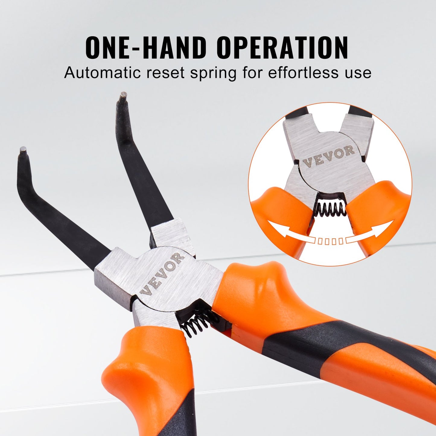 VEVOR Snap Ring Pliers Set, 4-Piece 1.8mm Tip Diameter, High Carbon Steel Straight