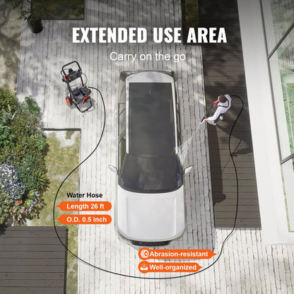 Gas Powered Pressure Washer, 3400 PSI, 2.6 GPM, 210cc, 5 Nozzles, 25.3 kg