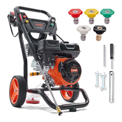 High-Pressure Gas Washer 3600 PSI, 2.6 GPM with 5 Nozzles, 210cc Engine