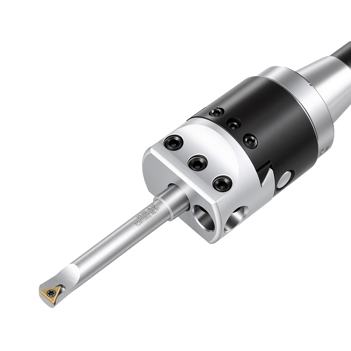 R8 Boring Head 2-Inch Indexable 8 Piece Boring Bar Set with R8 Shank, for Milling Machine Drill Press, 7/16" to 4-1/2", Precision Bore Diameter Adjustment, Hardened & Ground, Labeled Storage Box