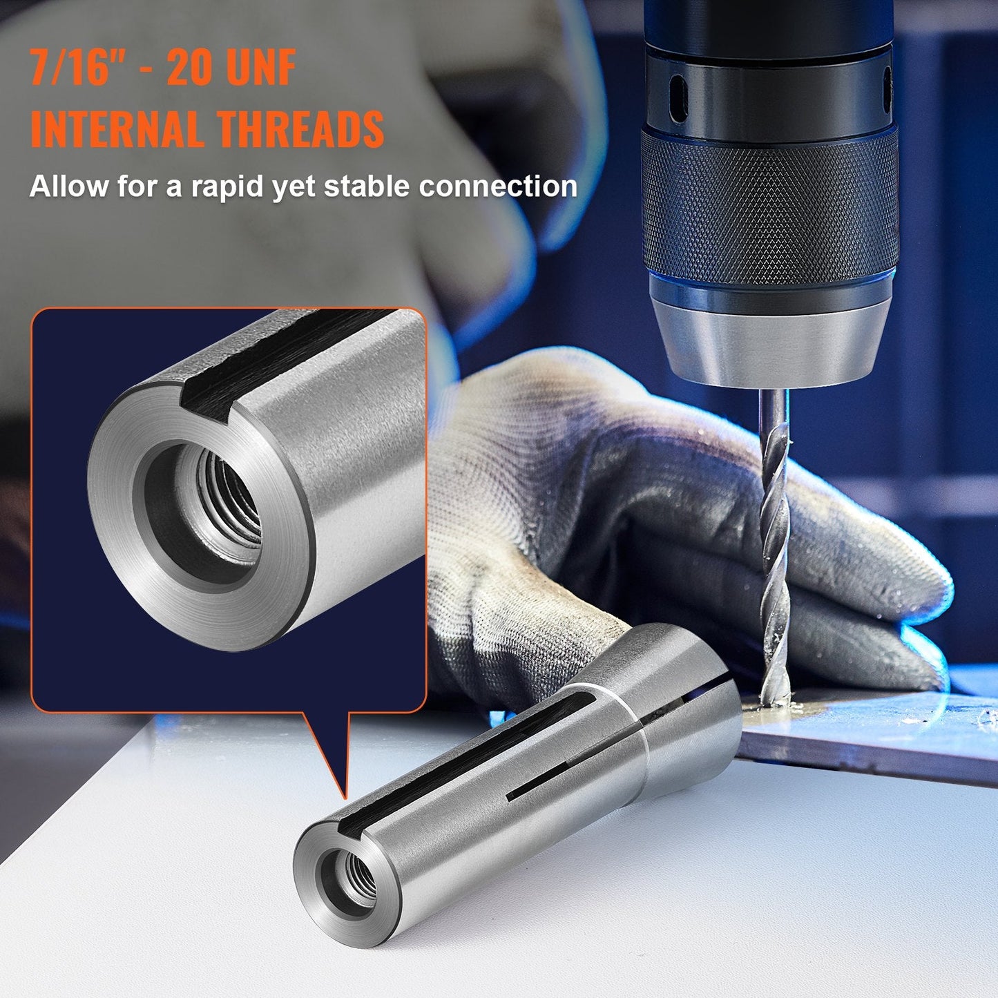 13-Piece Precision R8 Collet Set, 1/8"-7/8" for Milling Machines and Drill Presses