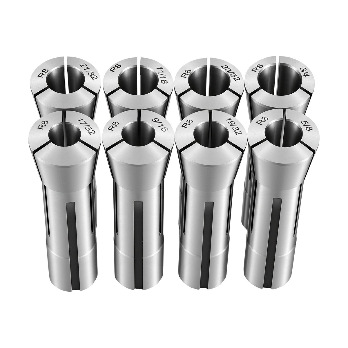 R8 Collet Set 1/16"-3/4" 23 Piece R8 Precision Mill Collet Chuck Set, for Milling Machine Drill Presses, 0.0008" TIR High Concentricity, Lathe Chuck Tool with Labeled Storage Box, Alloy Steel