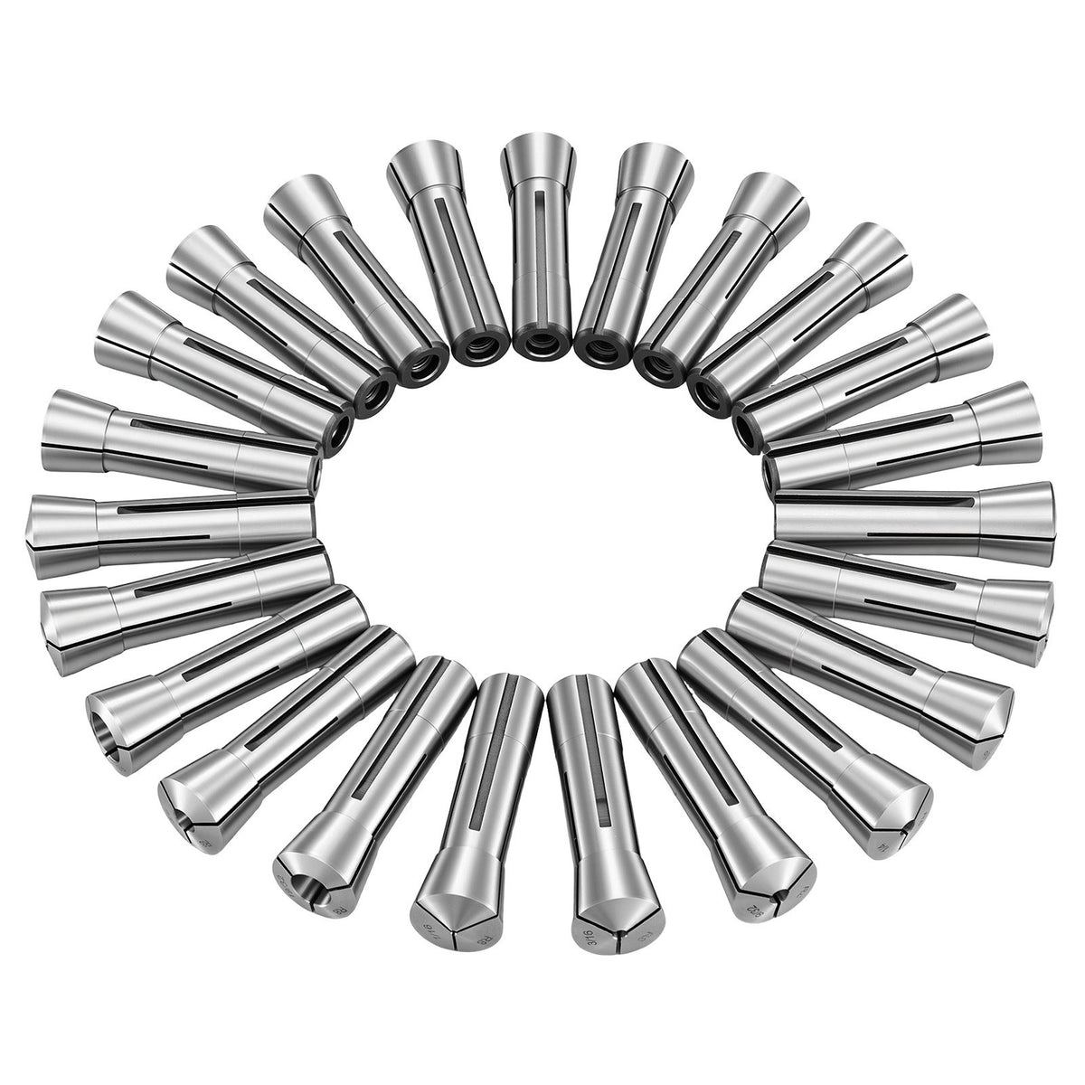 R8 Collet Set 1/16"-3/4" 23 Piece R8 Precision Mill Collet Chuck Set, for Milling Machine Drill Presses, 0.0008" TIR High Concentricity, Lathe Chuck Tool with Labeled Storage Box, Alloy Steel
