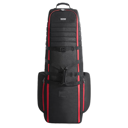 Golf Travel Bag, Outdoors Soft-Sided Golf Travel Cover, Heavy Duty 1800D Polyester Oxford Wear-Resistant Waterproof, Padded Luggage Case with Wheels, Foldable Golf Club Storage Bag for Airline