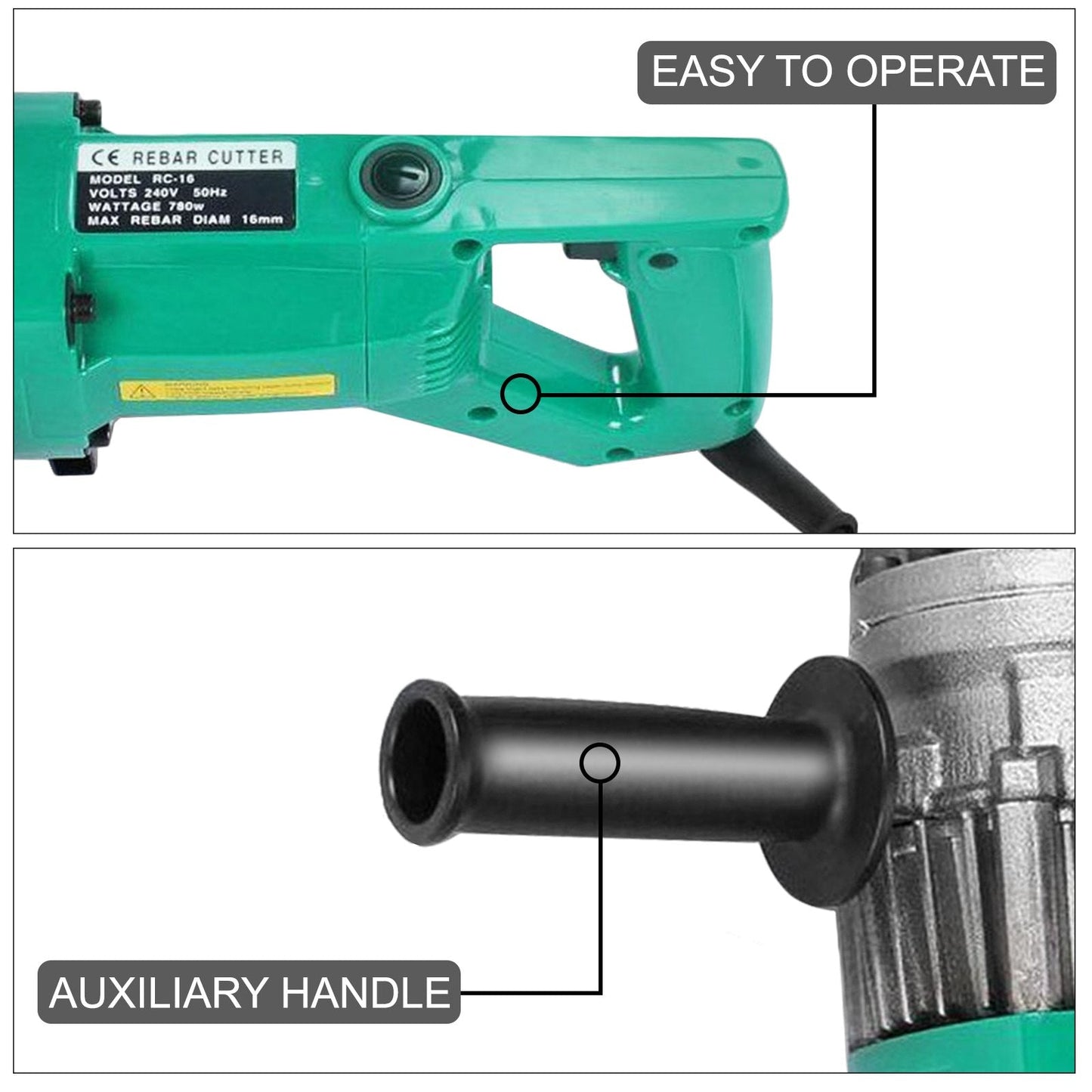 Electric Rebar Cutter, 16mm, Portable, 780W, Fast Cutting, 14 kg