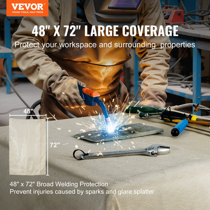 VEVOR 48"x72" Welding Blankets Heat Treated Fiberglass Welding Mat Cover 2 Pack